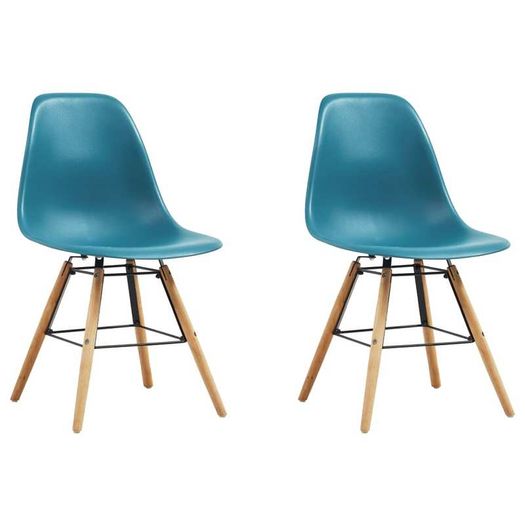 3 Piece Dining Set Plastic Turquoise