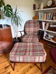 Ercol Windsor armchair with footstool