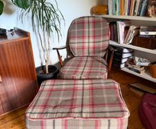 Ercol Windsor armchair with footstool