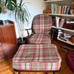Ercol Windsor armchair with footstool