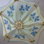 Glass Ceiling Light Shade Frosted Grey, Blue & Green, Gold Trim. SUPER CONDITION Image 4