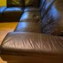 Brown leather corner couch Image 3