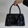 Clarks black patent leather handbag - 60s style Image 2