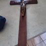 Vintage Sealed Wooden Crucifix  WALL HANGING Catholic INRI Image 6