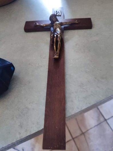 Vintage Sealed Wooden Crucifix  WALL HANGING Catholic INRI