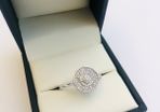 Brand New 9ct White Gold Diamond Target Cluster Ring