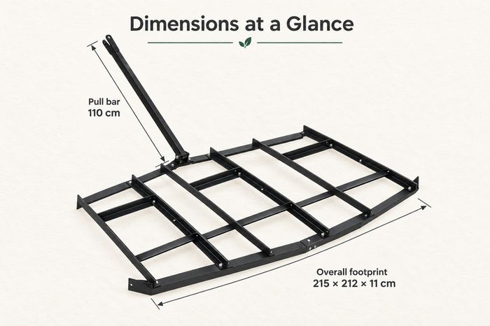 84 Inch Tow Behind Drag Harrow for ATV Tractor and Driveway Levelling