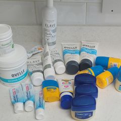 Mix of baby creams, nappies cream and suncream