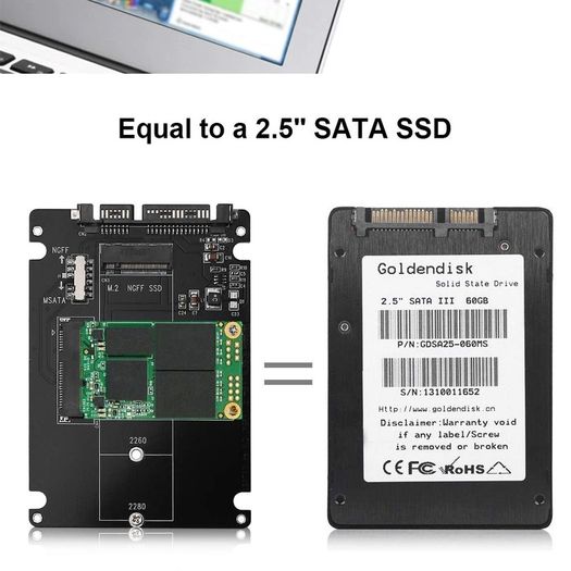 M.2 NGFF or MSATA to SATA 3.0 Adapter USB 3.0 to 2.5 SATA Hard Disk 2 in 1 Converter Reader Card with Cable for PC Laptop