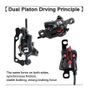 ROADNADO Universal 4 Piston Hydraulic Brakes Set for Mountain Bike, Front 800mm Rear 1400mm MTB Brake Kit Image 4