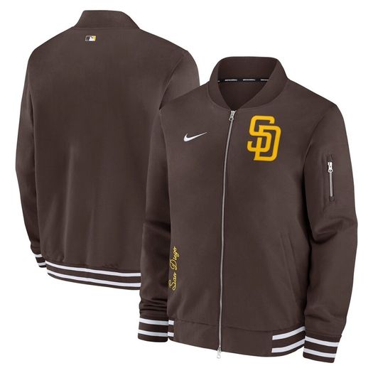 Men's San Diego Padres Nike Brown Bomber Jacket