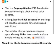 segway ninebot ZT3 pro electric scooter