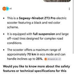 segway ninebot ZT3 pro electric scooter
