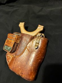 Bushcraft kit with leather belt pouch