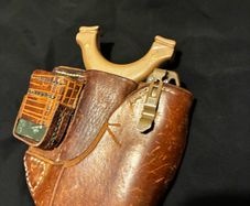 Bushcraft kit with leather belt pouch
