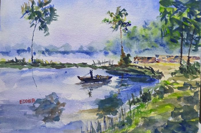 India scenes watercolour
