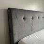 King size bed - grey suede material, high headboard Image 4