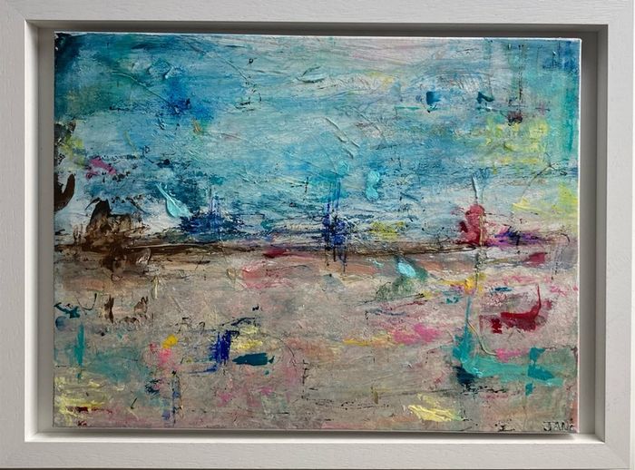 Original Seascape Painting Brittas bay beach Wicklow inspired Original Beachscape in Abstract