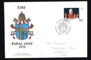 1979 Ireland Papal Visit of Ireland Commemorative Stamp P&amp;T Addressed First Day Cover with Dublin Airport (Aerphort BAC) Pictorial Cancel