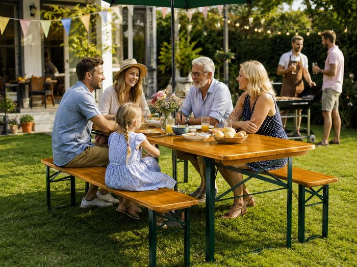 Foldable 3-Piece Beer Garden & Picnic Table Set