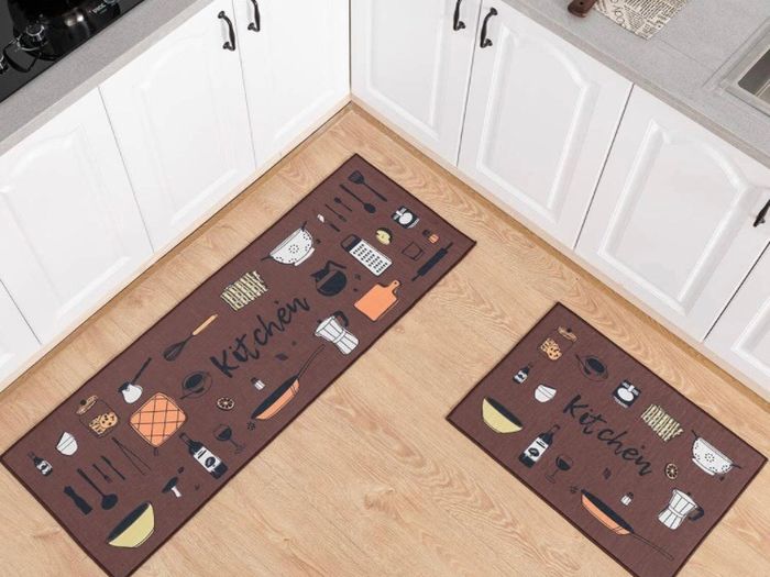 2 Pcs Non-slip Kitchen Mats and Rugs Washable Rubber Backing Doormat Runner Microfiber Rug Set (MULTIPLE DESIGNS, SEE PHOTOS)