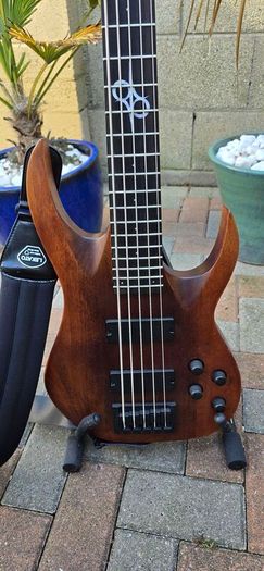 Solar 5 String Bass. Natural Satin Finish