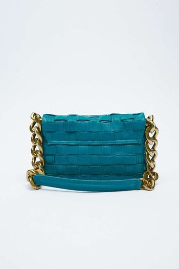 Zara Leather Shoulder Bag With Chain