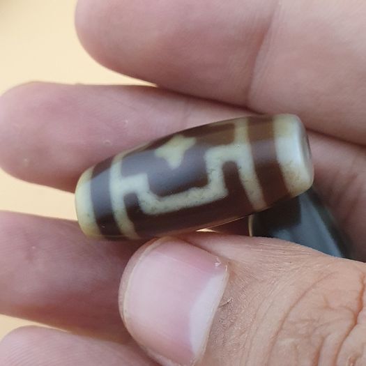 Vintage Lot of 3 Himalayan Tibetan Agate Dzi Beads Amulets