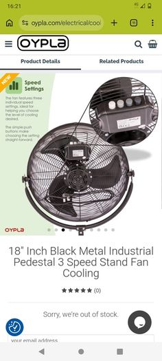 Can post 18"industrial stand fan