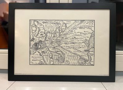SECOND AND FINAL PRICE DROP! Beautiful fifty year old Czech lithographic offset reprint on quality paper of a sixteenth century map depicting Europe as Queen Margaret of Spain. Reproduced from A Map of Europe by Bohemian cartographer Daniel Adam. Rare!
