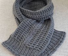 Grey Hand Knitted  Scarf Great Gift Idea