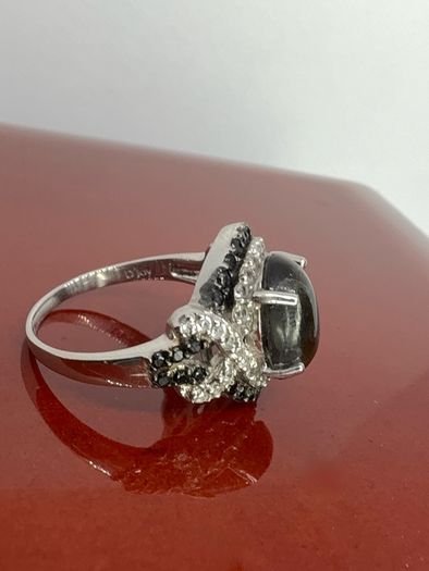 Silver Chantaburi Black Star Sapphire Cocktail Ring