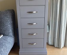 EZ Living Premium 5-Drawer Tallboy Chest (Sleek Grey, Modern Design)