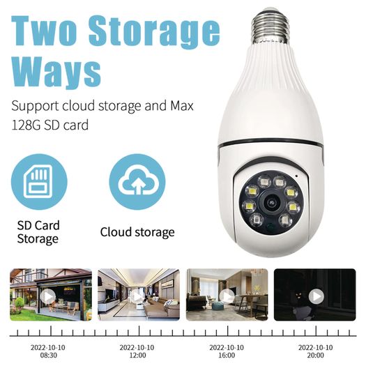 3mp Panoramic Wifi Ip Camera E27 Light Bulb Calving Hd Wireless Security Camera