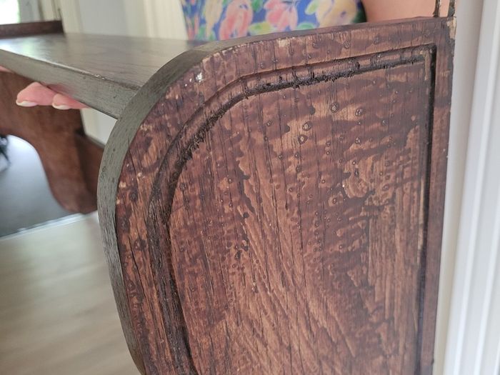 Antique Oak Wall Shelf with Brass Hooks Irish Made