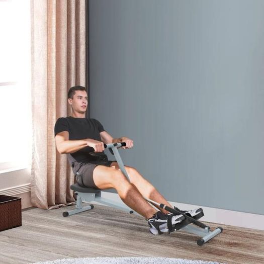 Rowing Machine W/ Monitor-Grey/Black