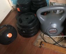 weights and kettle bell .