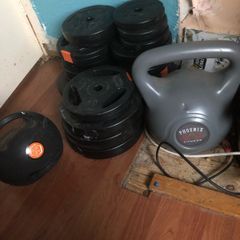 weights and kettle bell .