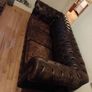 antique chesterfield in rare cigar brown Image 2