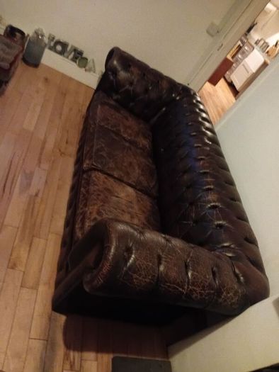 antique chesterfield in rare cigar brown