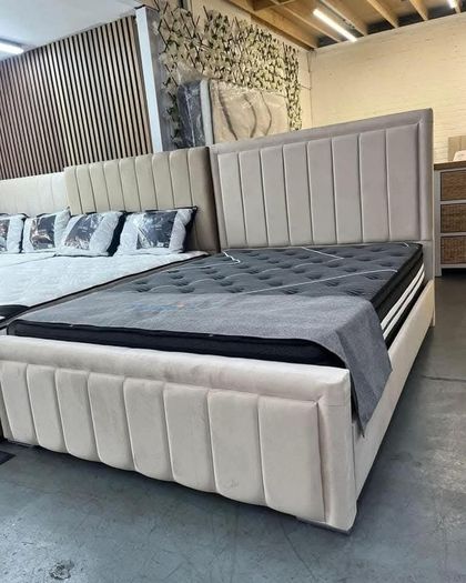 Double & King Size Bed Frame With Mattress Opt