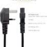 PXTNB3SUK1M 1m Laptop Power Cord - 3 Slot for UK - BS-1363 to C5 Clover Leaf Power Cable Lead, Black Image 2