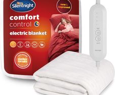 Silentnight Comfort Control Electric Blanket Double Bed - Heated Underblanket with 4 Heat Settings - Fast Heat Up - Overheat Protection and Easy Fit Straps - Machine Washable - Double - 135x120cm