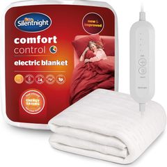 Silentnight Comfort Control Electric Blanket Double Bed - Heated Underblanket with 4 Heat Settings - Fast Heat Up - Overheat Protection and Easy Fit Straps - Machine Washable - Double - 135x120cm