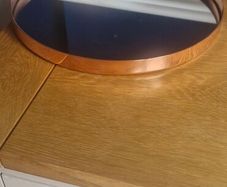 Round glass drinks tray