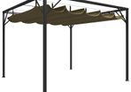 Garden Gazebo with Retractable Roof Taupe