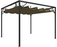 Garden Gazebo with Retractable Roof Taupe