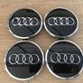 4 x Audi Alloy Wheel Centre Caps 61mm Black Image 2