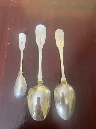 Antique Dublin Georgian Silver Fiddle Back Spoons