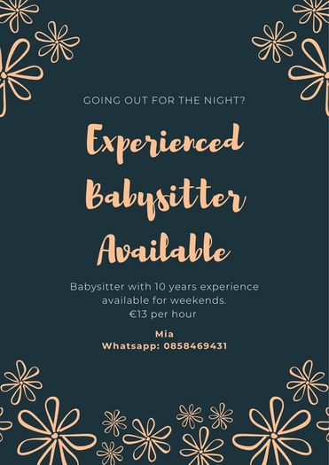 Babysitter Available for Weekends in Naas Town